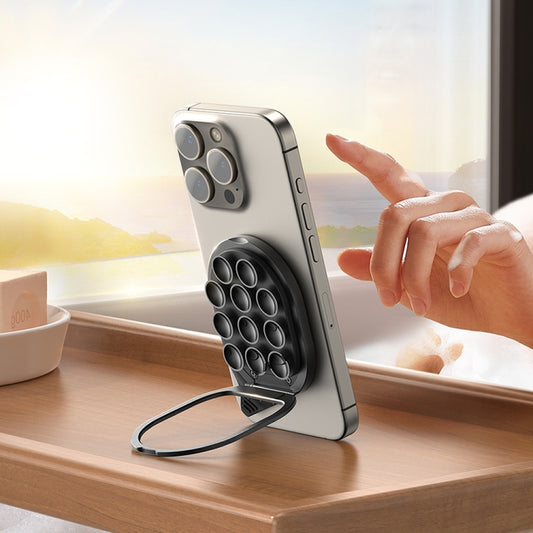 JOYROOM JR-ZS418 Silicone Suction Cup Magnetic Phone Holder, JR-ZS418 (Black)