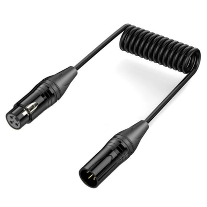 Audio Microphone Balanced Shielded Coiled Pure Copper Cable, Length: 0.5m