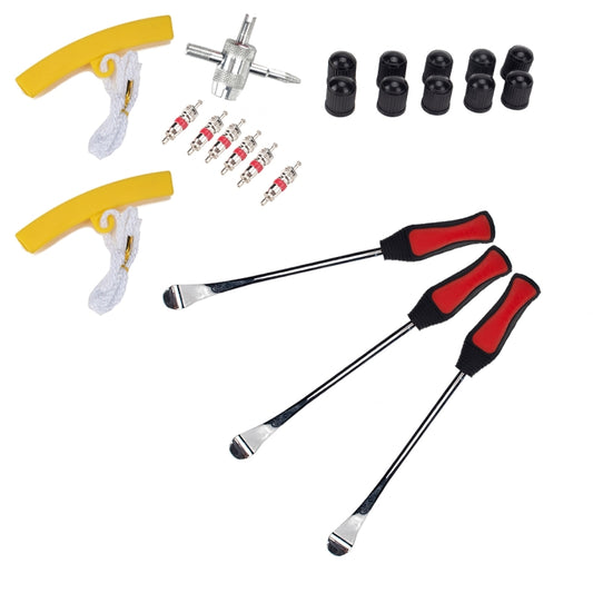 22 in 1 Car / Motorcycle Tire Repair Tool Spoon Tire Spoons Lever Tire Changing Tools with Yellow Tyre Protector, A2981 22 in 1