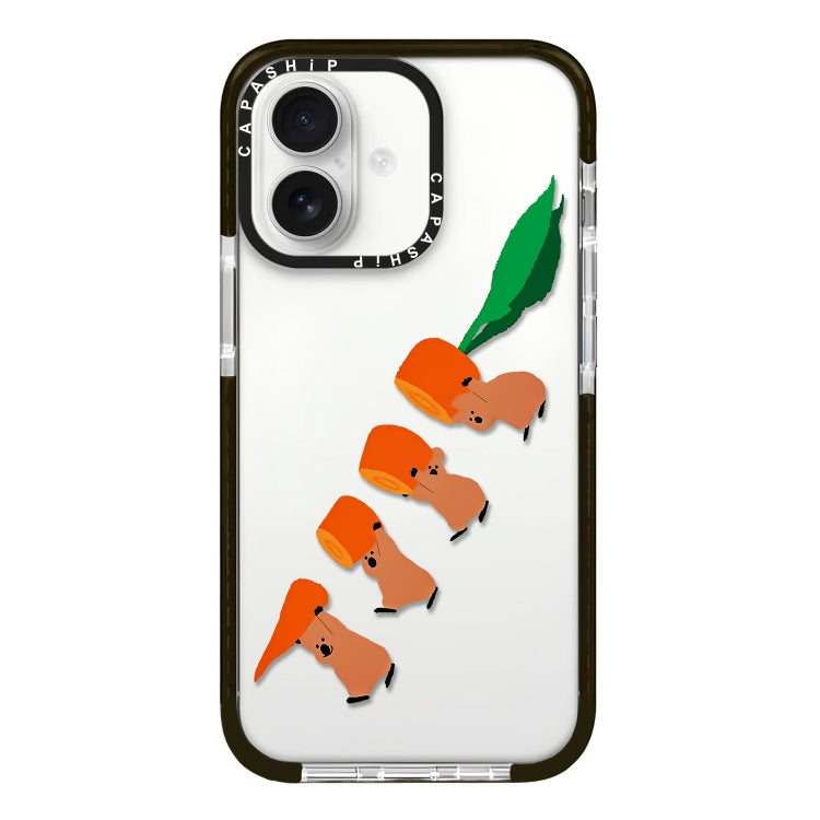جراب هاتف بتغطية كاملة بنمط توضيحي بسيط، مناسب لهاتف iPhone 16 Plus