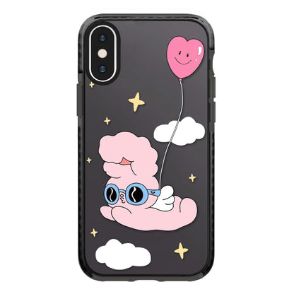 جراب هاتف بتغطية كاملة بنمط توضيحي بسيط، لهاتف iPhone X / XS