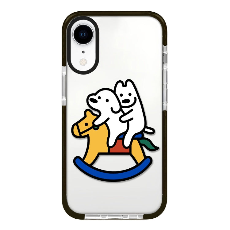 جراب هاتف بتغطية كاملة بنمط توضيحي بسيط، لهاتف iPhone XR