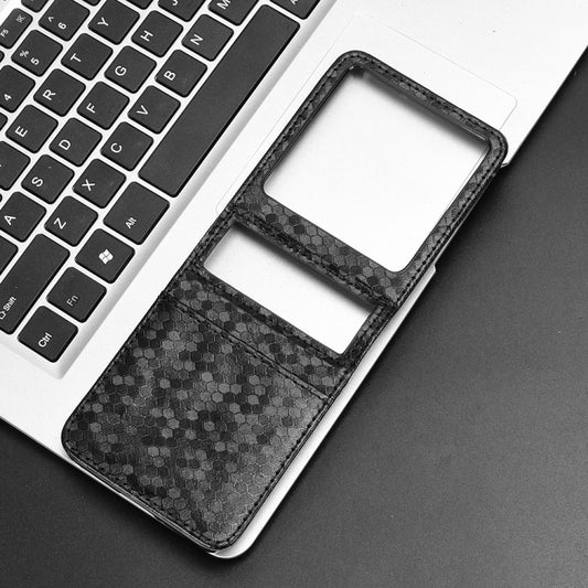جراب هاتف جلدي بفتحة بطاقة وملمس قرص العسل لهاتف Infinix Zero Flip