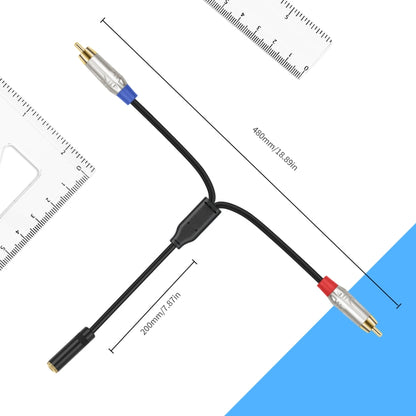 3.5mm 1/8 TRS Stereo Female to Dual RCA Male Y-type Audio Cable