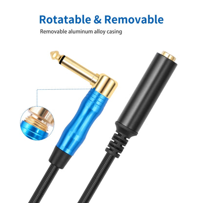 6.35mm 1/4 TRS Male Mono Elbow to Female Electric Guitar Audio Cable