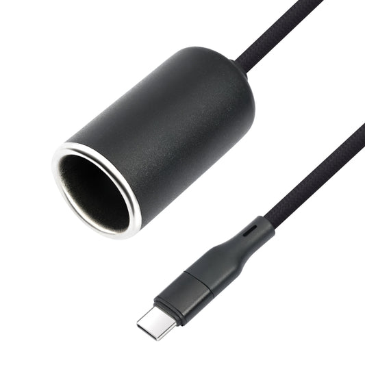 Type-C 5V to 12V Car Cigarette Lighter Socket Boost Cable with Voltage Display, 0.3m, 1m