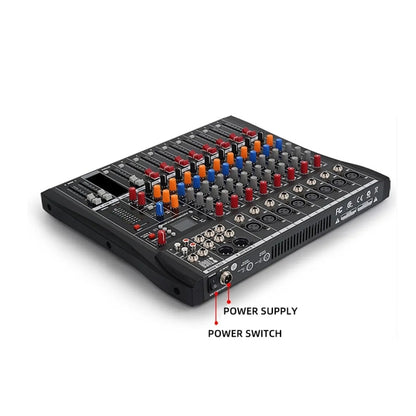 XTUGA CT80X 8-Channels Audio Mixer DJ Mixing Console with 48V Power Supply
