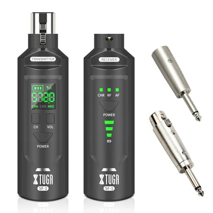 XTUGA SF-1 Wireless XLR Transmitter & Receiver UHF Wireless Adapter for Wired Mic / Guitar