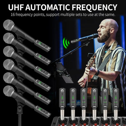 XTUGA SF-1 Wireless XLR Transmitter & Receiver UHF Wireless Adapter for Wired Mic / Guitar