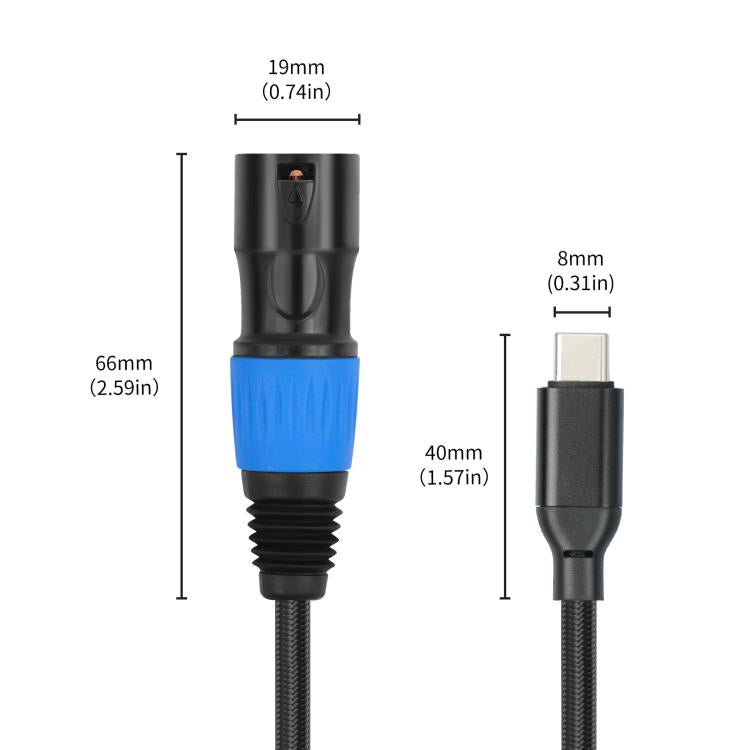 TY015 Type-C Male to XLR Male Stereo Output Audio Cable