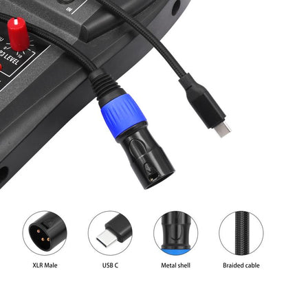 TY015 Type-C Male to XLR Male Stereo Output Audio Cable