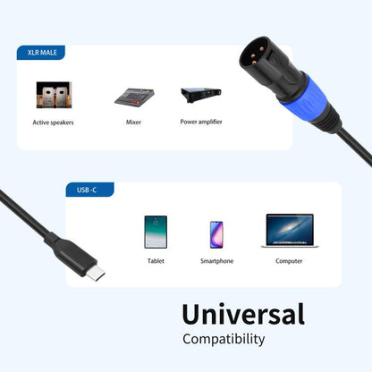 TY015 Type-C Male to XLR Male Stereo Output Audio Cable