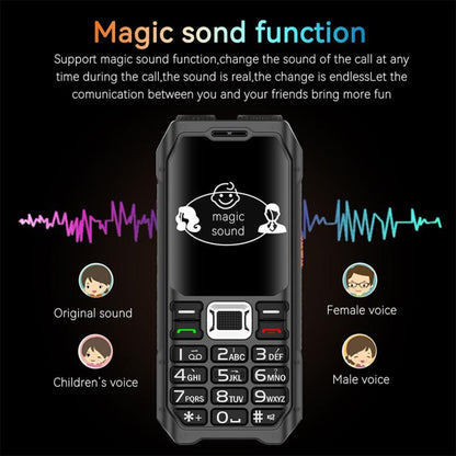 هاتف UNIWA M6000 كبير الحجم مزود بمكبر صوت ولوحة مفاتيح، مقاس 2.4 بوصة، مصباحان يدويان مزدوجان، 21 مفتاحًا، نظام SOS، راديو FM، 4 شرائح SIM، GSM، قابس الاتحاد الأوروبي، قابس الولايات المتحدة، قابس المملكة المتحدة، قابس أستراليا