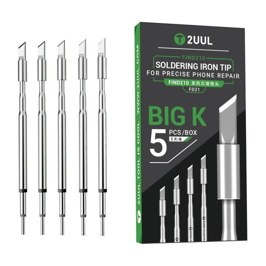 2uul 5 in 1 FD21 Big-K Soldering Iron Tips for Most C210 Soldering Station, FD21