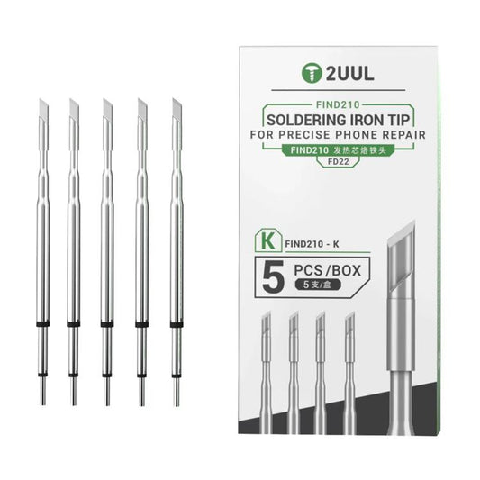 2uul 5 in 1 Soldering Iron Tips for Most C210 Soldering Station, FD22 K, FD23 I, FD24 S