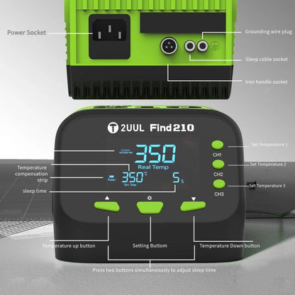 2uul FD01 Find210 60W High-Power AC Transformer Soldering Station, EU Plug, US Plug, UK Plug