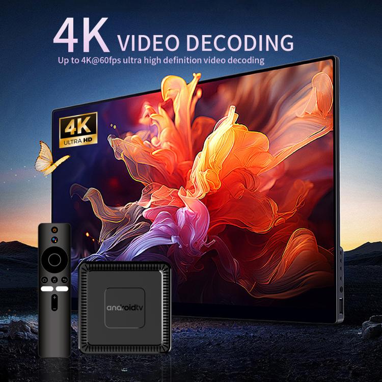 Q7 4K UHD Android 10 Smart TV Box with Remote Control, Allwinner H313 Quad-Core