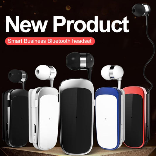 K52 Business Lavalier Retractable Cable Bluetooth Earphone