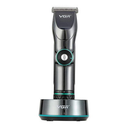 ماكينة قص الشعر VGR V-256 بخمس سرعات وشاشة رقمية وحامل USB، V-256