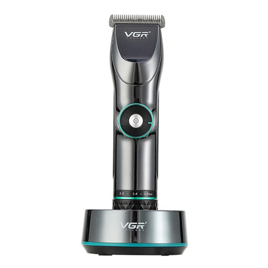 ماكينة قص الشعر VGR V-256 بخمس سرعات وشاشة رقمية وحامل USB، V-256