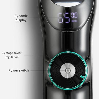 ماكينة قص الشعر VGR V-256 بخمس سرعات وشاشة رقمية وحامل USB، V-256