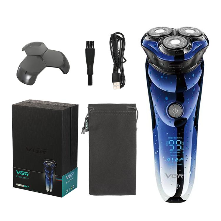 ماكينة حلاقة كهربائية دوارة ثلاثية الشفرات للرجال VGR V-305 IPX7، V-305