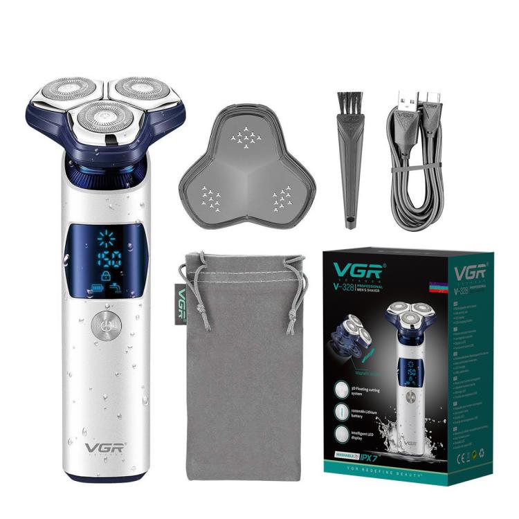 ماكينة حلاقة كهربائية VGR V-328 بشفرة قطع عائمة ثلاثية الأبعاد IPX7، V-328