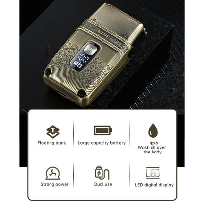 ماكينة حلاقة كهربائية VGR V-335 ذات شاشة رقمية عتيقة IPX6، V-335