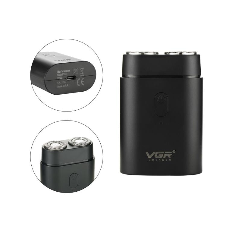 ماكينة حلاقة كهربائية محمولة VGR V-341 برأسين دوارين للحلاقة، V-341
