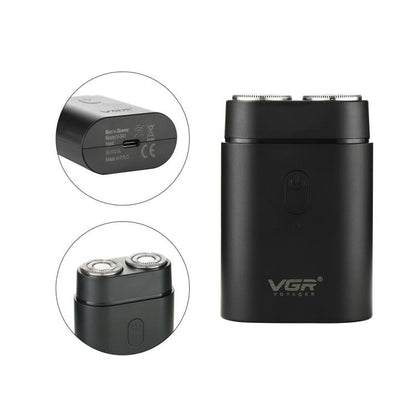 ماكينة حلاقة كهربائية محمولة VGR V-341 برأسين دوارين للحلاقة، V-341