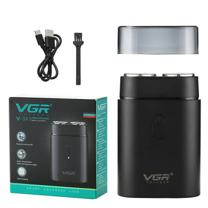 ماكينة حلاقة كهربائية محمولة VGR V-341 برأسين دوارين للحلاقة، V-341