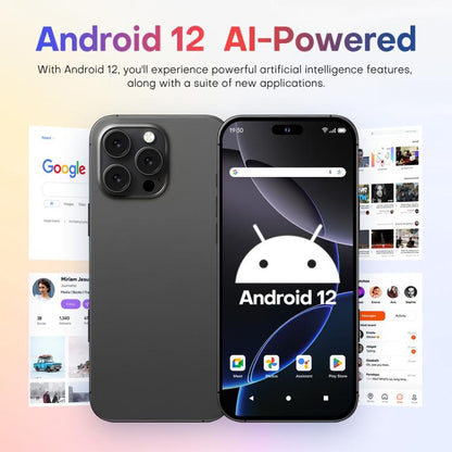 هاتف A88A / i16 Pro Max، 6 جيجابايت + 64 جيجابايت، شاشة 6.6 بوصة، أندرويد 12، معالج MTK6762 Helio G25 ثماني النواة، NFC، OTG، شبكة 4G، شريحتي اتصال، قابس الاتحاد الأوروبي، قابس الولايات المتحدة، قابس المملكة المتحدة، قابس أستراليا