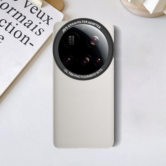 JSR Plain Leather Phone Case with Adapter Ring, For Xiaomi 15 Ultra
