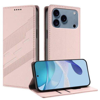 جراب هاتف جلدي بتصميم محفظة متعدد الوظائف منقوش، مناسب لأجهزة iPhone 16e وiPhone 16 Pro Max وiPhone 16 Pro وiPhone 16 Plus وiPhone 16 وiPhone 15 Pro Max