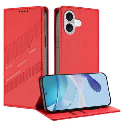جراب هاتف جلدي بتصميم محفظة متعدد الوظائف منقوش، مناسب لأجهزة iPhone 16e وiPhone 16 Pro Max وiPhone 16 Pro وiPhone 16 Plus وiPhone 16 وiPhone 15 Pro Max