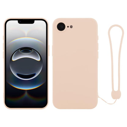 جراب سيليكون للهاتف مع حزام معصم، لهاتف iPhone 16e