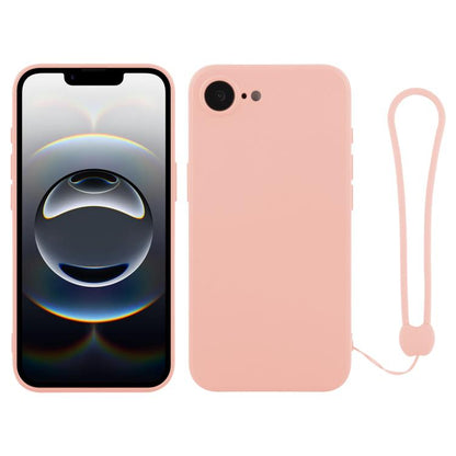 جراب سيليكون للهاتف مع حزام معصم، لهاتف iPhone 16e