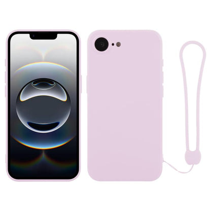 جراب سيليكون للهاتف مع حزام معصم، لهاتف iPhone 16e