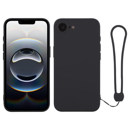 جراب سيليكون للهاتف مع حزام معصم، لهاتف iPhone 16e
