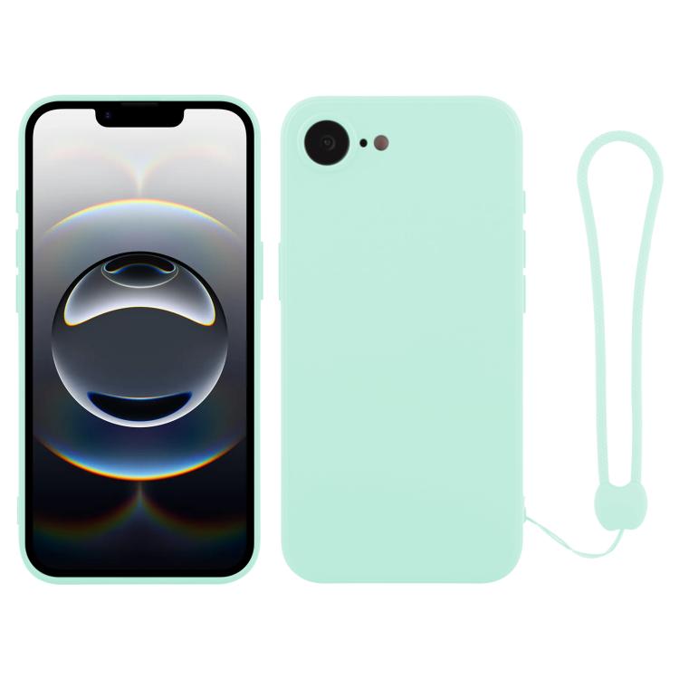 جراب سيليكون للهاتف مع حزام معصم، لهاتف iPhone 16e