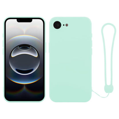 جراب سيليكون للهاتف مع حزام معصم، لهاتف iPhone 16e