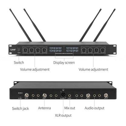 YT8 Wireless 8 Channel UHF Handheld Microphone for Stage Show