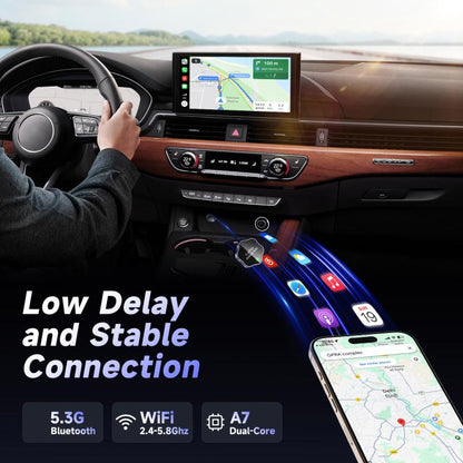 USB Wired to Wireless Car CarPlay Box Adapter, with Type-C Adapter, Flower Shape