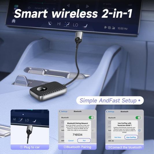 2 in 1 USB Wired to Wireless Car CarPlay / Android Auto Box Adapter, 4109 (Black), 4109 (White), 4109 (Green)