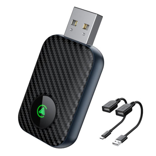 2 in 1 USB Wired to Wireless Car CarPlay / Android Box Adapter, with USB and Type-C Cable, 4149