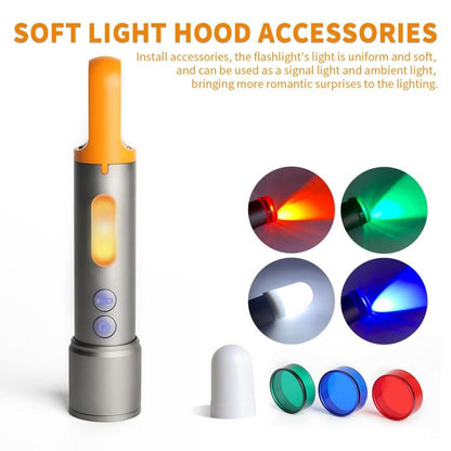 X723 Aluminum Alloy Outdoor White Laser Wick Zoom Waterproof Flashlight, X723