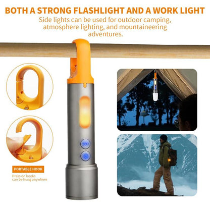 X723 Aluminum Alloy Outdoor White Laser Wick Zoom Waterproof Flashlight, X723