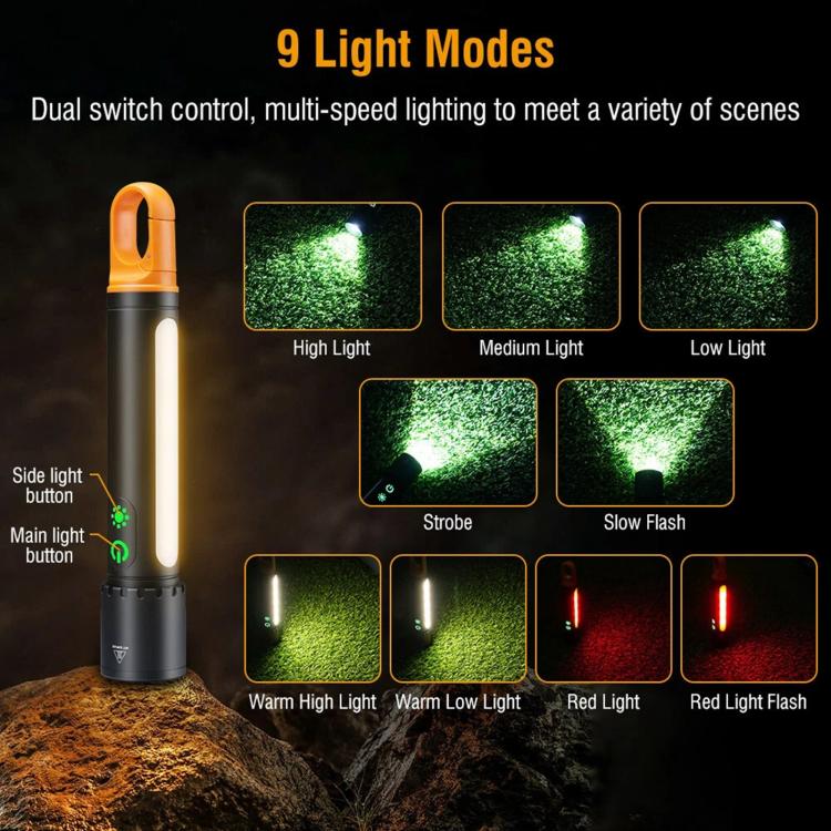 X725 Outdoor White Laser Wick Telescopic Zoom Waterproof Flashlight, X725