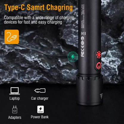 X725 Outdoor White Laser Wick Telescopic Zoom Waterproof Flashlight, X725