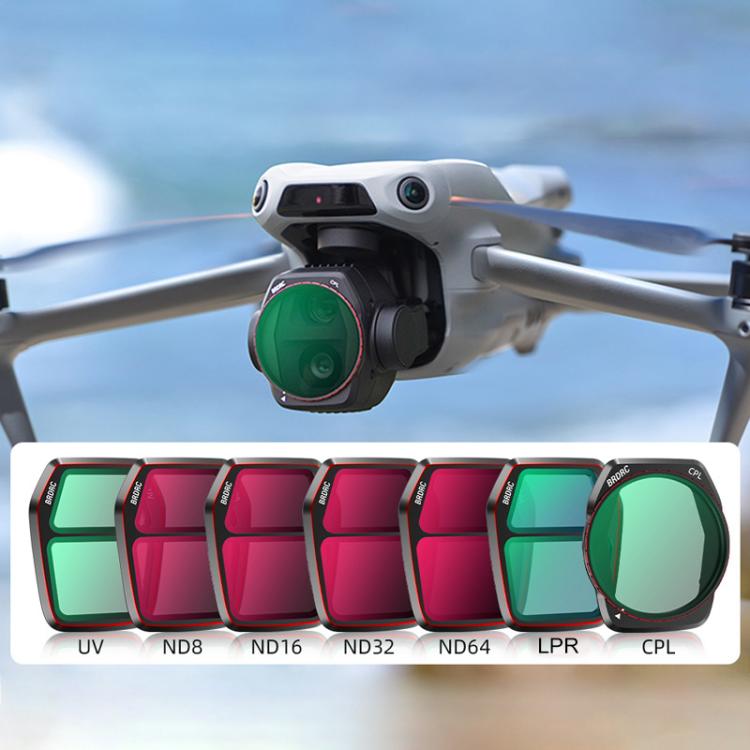فلتر عدسة كاميرا DJI Air 3S BRDRC، UV، CPL، ND8، ND16، ND32، ND64، ليلي، 3 في 1 CPL UV ND16، 4 في 1 CPL ND16-64، 6 في 1 ND8-64 UV CPL